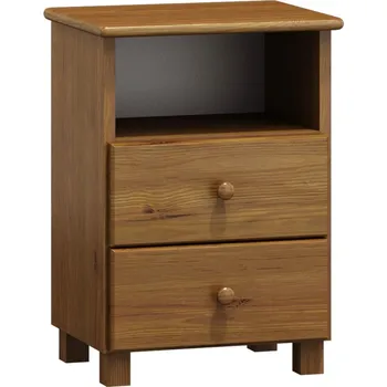 Noční stolek Noční stolek FEIJOA typ 2, masiv borovice, moření: dub + PROVĚŘENO zákazníky + vyzvednutí ZDARMA