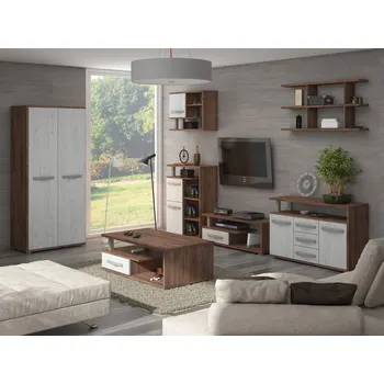 Obývací stěna Obývací pokoj LEHUA V, craft tobaco/craft bílý, 5 let záruka + vyzvednutí ZDARMA