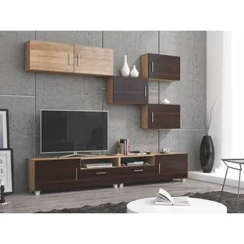 Obývací stěna Obývací stěna KAMALI, dub sonoma/dub sonoma tmavý, 5 let záruka + vyzvednutí ZDARMA