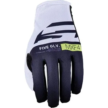 Moto oblečení Motokrosové rukavice FIVE MXF4 bílo-modro-fluo žluté