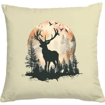 Pánská móda Polštář bavlněný s potiskem Moon Deer