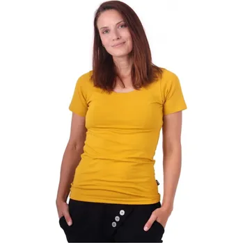 Dámské tričko Dámské tričko Brigita, krátký rukáv, hořčicové S/M
