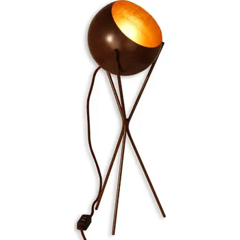 Lampička Menzel Solo - třínohá stolní lampa hnědočerná, zlatá 1 x 42 W - Doprava zdarma