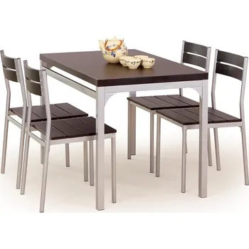 Jídelní set Jídelní set Malcolm 4+1, wenge / stříbrná