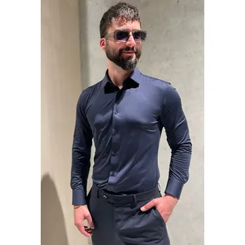 Pánská košile Pánská košile BOSS Black 50520091 tmavěmodrá Velikost: 44