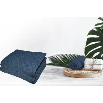 Top textil Dětský ručník Káro 40x60 cm tmavě modrý (19)