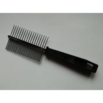 Kartáč pro zvířata Hřeben chromový s plast. rukojetí oboustranný