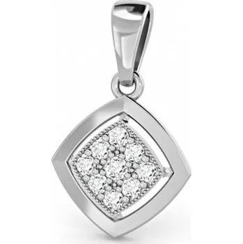 Přívěsek Couple, Nepřehlédnutelný přívěsek Kostka, bílé zlato se zirkony, 585-66-2-0258.1B00.0.00.001.23