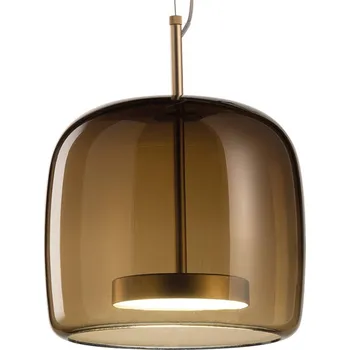 Vistosi Závěsné světlo Jube SP 1 P ze skla, hnědé hnědá LED celkem 19,5 W - Doprava zdarma