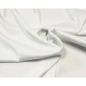 Metráž - polyesterové hedvábí/spandex BÍLÝ 8240/15 - látka na šaty a halenky - Bílá, 140 cm