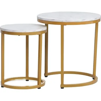 Konferenční stolek Konferenční stolek Hola II, mramor / zlatá