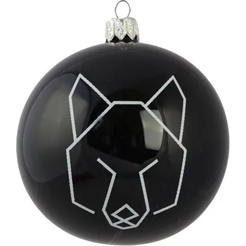 Vánoční ozdoba Baňka geometrie s vlkem