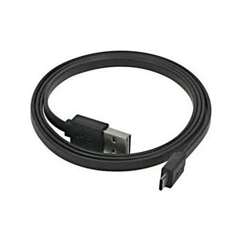 Datový kabel USB kabel (2.0), USB A samec reversible - microUSB samec reversible, 0.3m, plochý, černý, oboustranný, DOPRODEJ