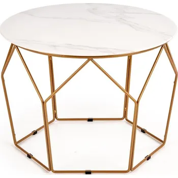 Konferenční stolek Konferenční stolek Madison, bílá / zlatá