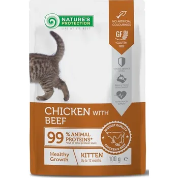 Krmivo pro kočku Nature's Protection Cat kaps. Kitten Chicken and Beef 100g