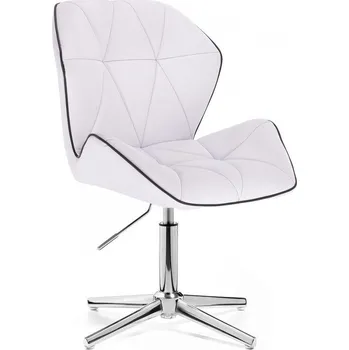 LuxuryForm DESIGN Kosmetická židle MILANO MAX na stříbrném kříži - bílá