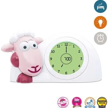 ZAZU Ovečka SAM růžová Tréninkový budík s nočním světlem