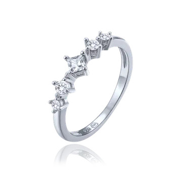 Prsten MINET Elegantní stříbrný prsten s bílými zirkony vel. 52 JMAN0569SR52