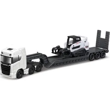autíčko Maisto Mini pracovní stroje - Sada velkého tahače, Scania 770S, Bobcat T590 G