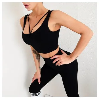 Dámská erotická souprava Sportovní set s proužky, černá XL