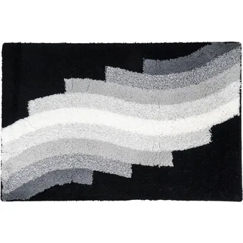 Koupelnová předložka Ridder Streak Protiskluzová koupelnová předložka 60x90 cm, černá, 7107310