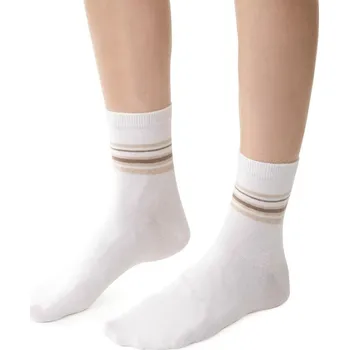 Dámské ponožky Smetanové dámské ponožky s proužky Art.099 DR012, ECRU Velikost: 35/37