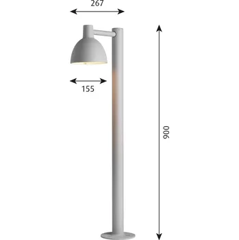 Venkovní osvětlení Louis Poulsen Toldbod osvětlení cesty, hliník - Ø stínidla 15,5 cm hliník matný 1 x 40 W - Doprava zdarma
