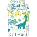 Jerry Fabrics Povlečení do postýlky Dino - Cute and wild baby 100x135 cm, 40x60 cm, Bavlna + Prodloužená možnost vrácení zboží do 50 dnů