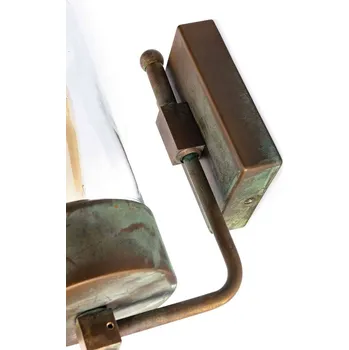 Venkovní osvětlení Moretti Luce Venkovní nástěnné světlo Silindar 3390, mosaz/čirá - nástěnný držák - šířka 9 cm, výška 12 cm, hloubka 2,5 cm antická mosaz, čirá 1 x 52 W - Doprava zdarma