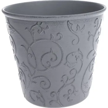 Obal na květináč Casa de Engel Obal na květináč - Eko plast šedý floral 0/48