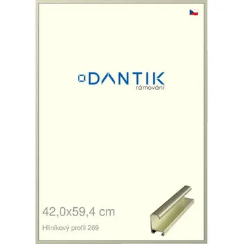 Rám na obraz DANTIK rámeček 42x59,4 | ALU profil 7269 Šedá Pyrit broušená (Plexi Čiré) (Vyrobeno s láskou u nás v DANTIKU)