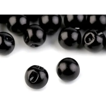 Knoflík Perla k našití / knoflík Ø10 mm - černá (20 ks)