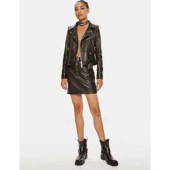 Dámská sukně Pinko Kožená sukně Grenada 103894 A21L Hnědá Regular Fit 42