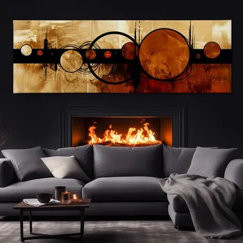 Obraz Obraz na plátně - Na hraně kruhové esence FeelHappy.cz Velikost obrazu (šířka x výška): 60 x 20 cm