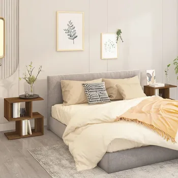 Noční stolek vidaXL Noční stolky 2 ks 50x30x51,5 cm kompozitní dřevo [806373] Barva: hnědý dub