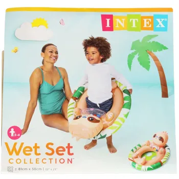 Nafukovací kruh Intex Dětský plavecký kruh s otvory lenochod 81 cm