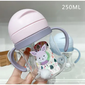 Kojenecká láhev Nevylévací hrníček s brčkem 360° - SOBÍK - 250 ml (Značka: DAWNDESSLO)