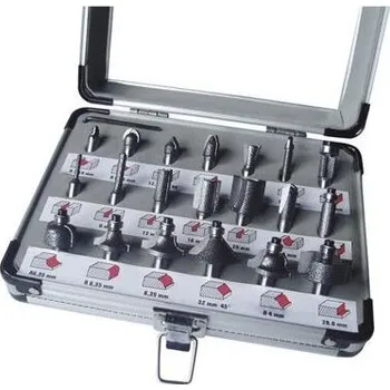 Fréza FERM FRB-20 sada fréz HM do dřeva 20ks v kufříku