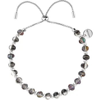 Náramek Rhodiovaný náramek z mosazi se skleněnými prvky - AR539-2489