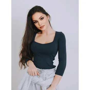 Dámské tričko s výstřihem HELA VS-DT1906 tmavě modré, VELIKOST M