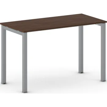 Psací stůl B2B Partner Kancelářský stůl PRIMO SQUARE, 120x60 cm, šedostříbrná podnož, ořech