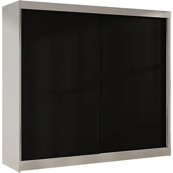 Šatní skříň Šatní skříň BASTI X šířka 200 cm - bílá/černá