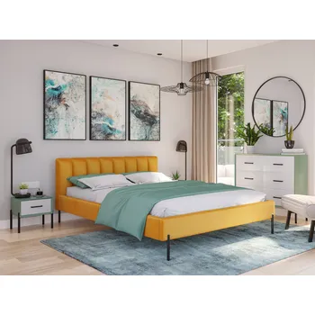 Postel Čalouněná postel MILAN rozměr 140x200 cm Zlatá