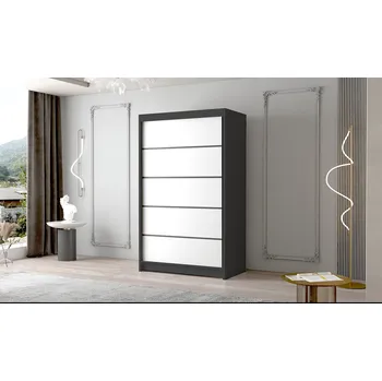 Šatní skříň Velká šatní skříň FADO IV 120 cm Černá/Bílá