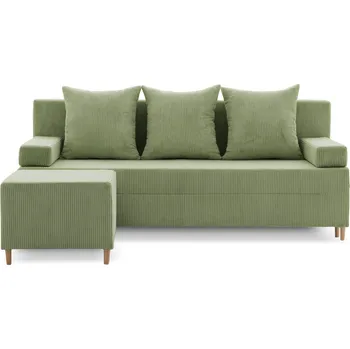 Sedací souprava Rozkládací pohovka s podnožkou FIREZE - poso Olivová