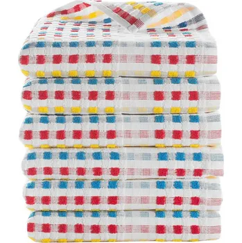 Utěrka Blancheporte Velké kostičkované froté ručníky na ruce, vícebarevná, sada 6 nebo 12 ks vícebarevná 12 ks, 50x70 cm