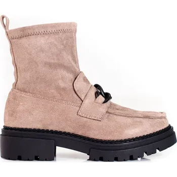 Dámská treková obuv Béžové dámské kotníkové boty na platformě Shelovet 250042TA-SU Velikost: 36