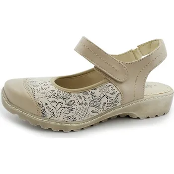 Dámské sandále Sandály dámské Axel 9297 béžové kožené na široké chodidlo - 38