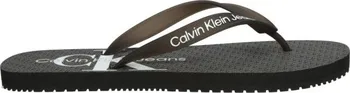 Pánské žabky Pánské žabky Calvin Klein BEACH SANDAL GLOSSY 41 Černá, Bílá