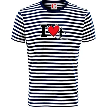 Pánské tričko I love slackline - Triko na vodu - S ( Prouhovaná )